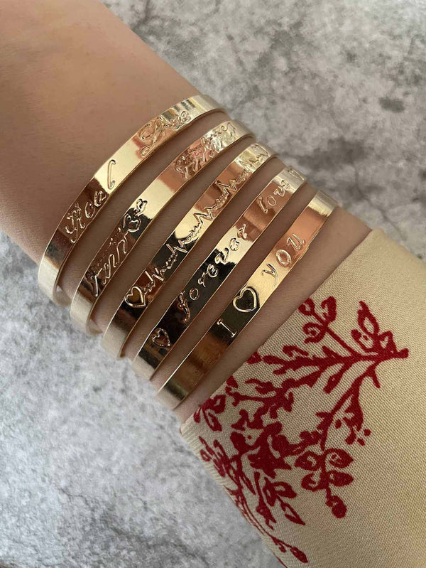 Shein - 5pcs Letter Graphic Cuff Bangle