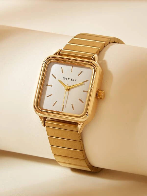 Shein - Minimalist Square Pointer Quartz Watch