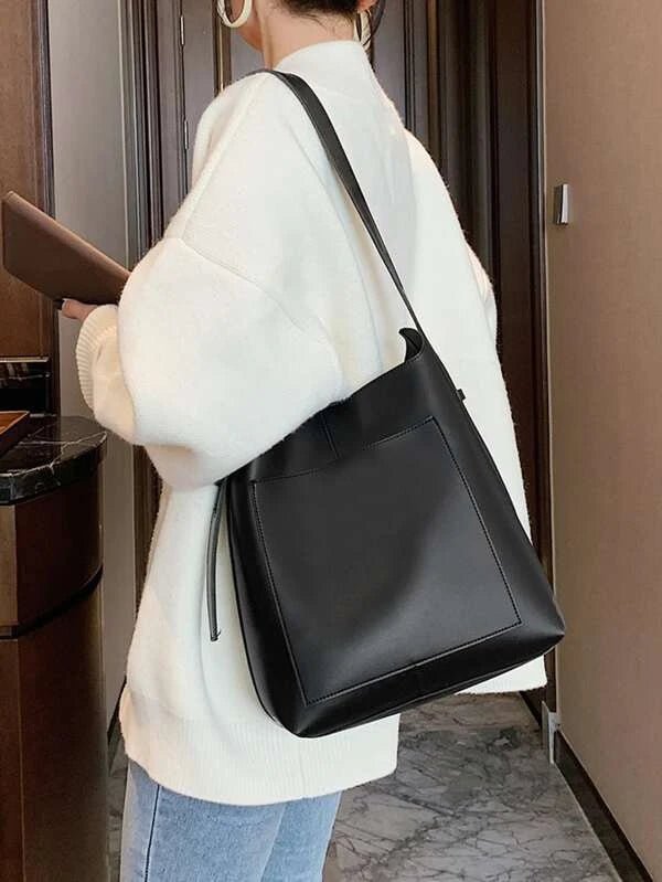 Shein - push button bucket bag