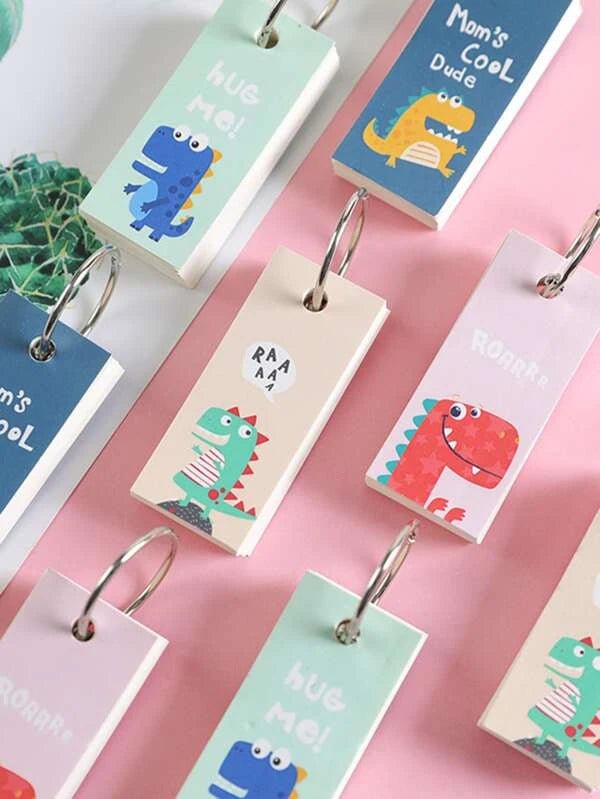 Shein- 1pc Cartoon Dinosaur Pattern Random Memo Pad
