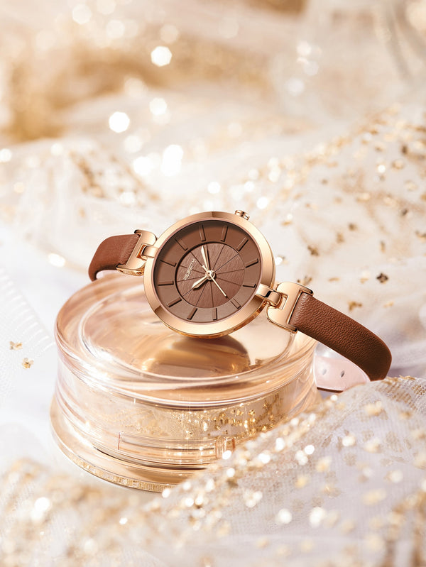 Shein - Round Pointer Quartz Watch