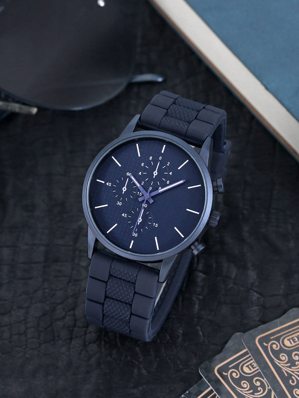 Shein - Men Round Pointer Quartz Watch