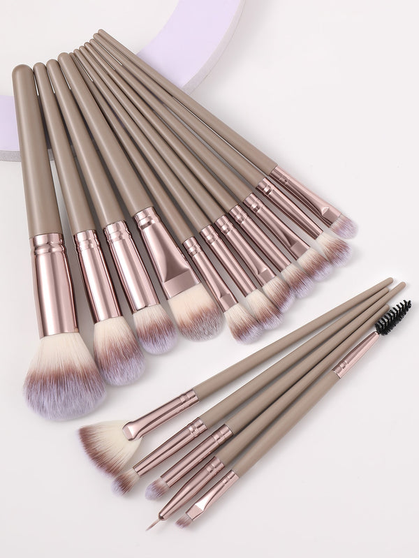 Shein - 16pcs Synthetic Hair Makeup Brush Set Including Eyeshadow Blending Brushes For Face And Eyes Black Friday