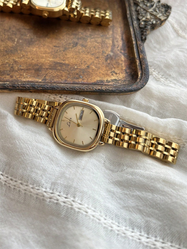 Shein - 1pc Gold-tone French Vintage Style Women's Watch