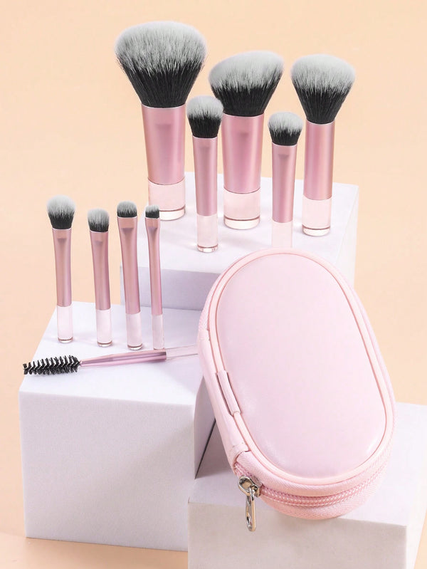 Shein - Makeup Brush Sets	,10pcs Classic Multifunctional Cosmetic Brush For Making Up Supply For Dresser