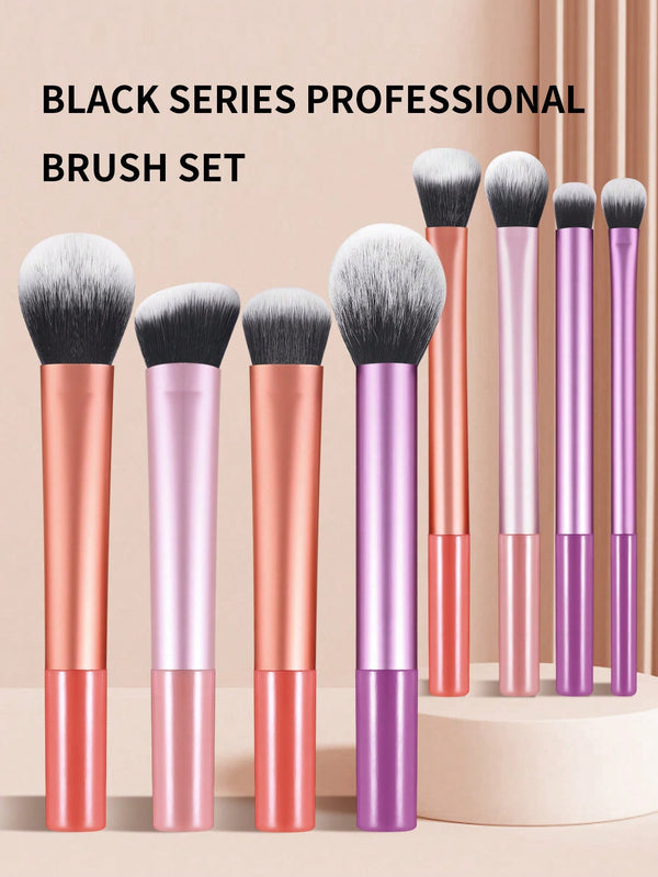 Shein - 8pcs Makeup Brush Set Multifunctional Beauty Tool For Quick Application