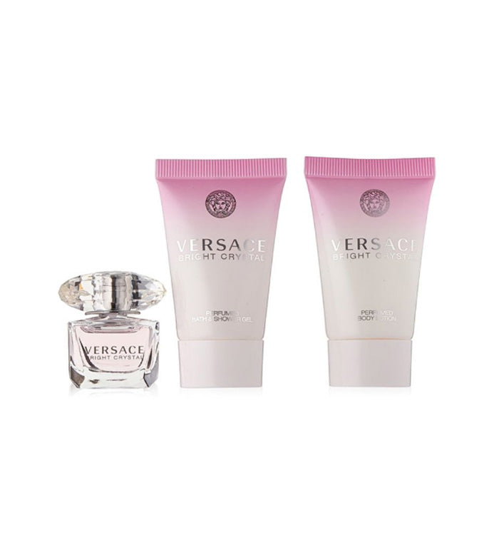 Versace- Bright Crystal Gift Set Edt 5ml, Bath & Shower Gel 25ml And Body Lotion 25ml