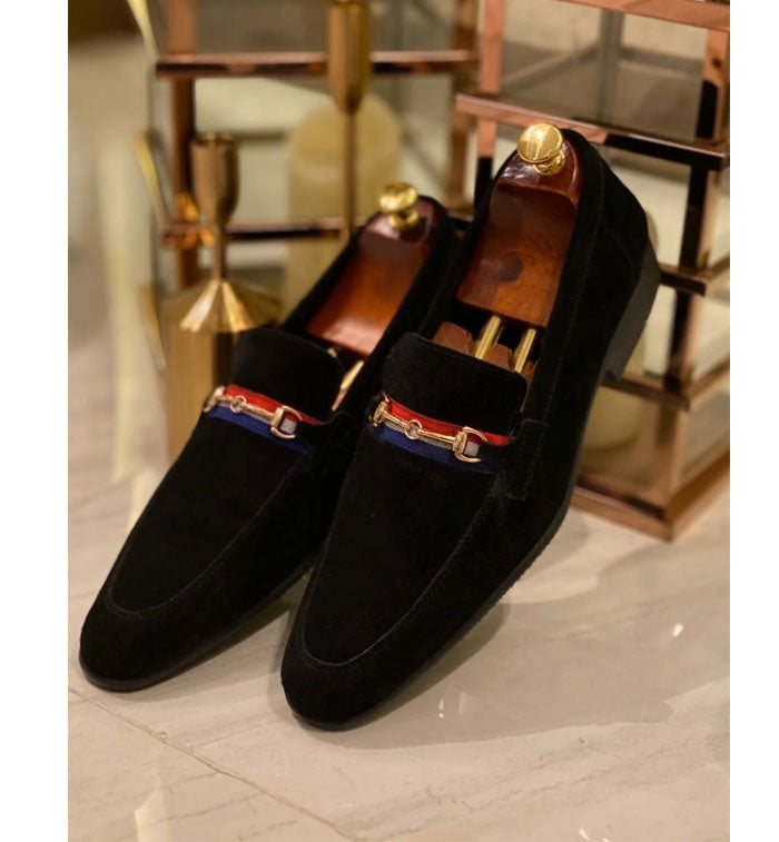 Devogue- Black Suede Shoes Formal For Men