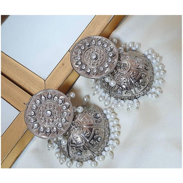 House Of Jewels- Silver Desi  Jhumkas
