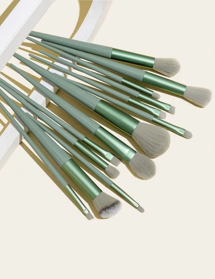 The Original 13 Pcs Make up Brushes Set Green