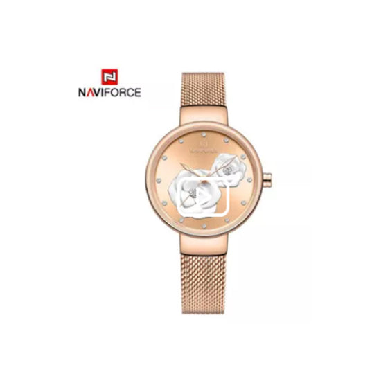 Curren- Naviforce Luxury Creative Design Mesh Steel Band Wrist Watch With Brand Box - NF5013