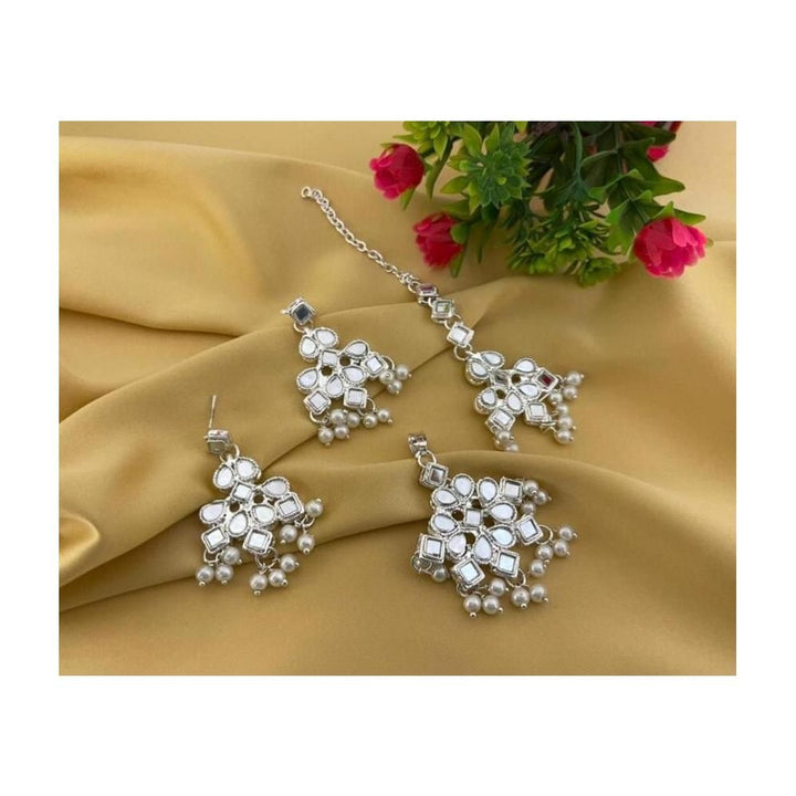 House Of Jewels- Silver Sheesha  Kundan  Set