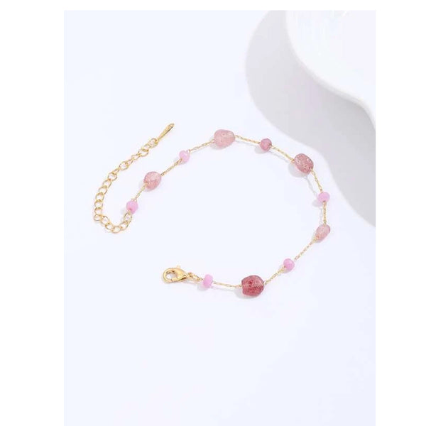 Shein- 18K Gold Plated Stone Decor Bracelet