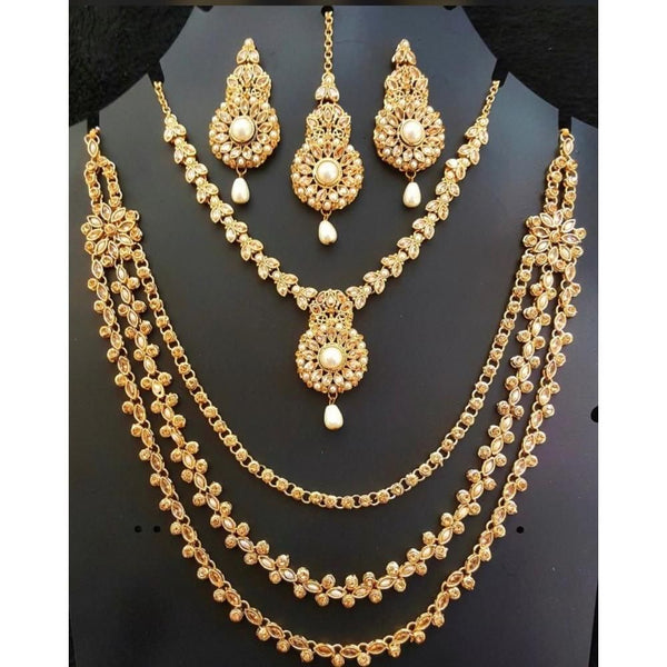 House Of Jewels- Gold and White  Maala Set