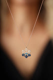 İzla Design Snowflake Model Gradient Stone Silver Italian Necklace PKT-TLYSLVR1077.