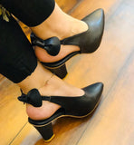 Ovolo- Almond-Toe Court Shoes - Black
