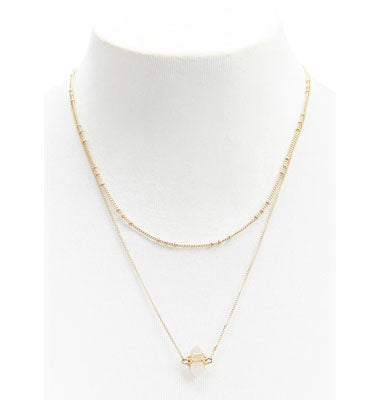 Forever 21- Gold Gemstone Layered Necklace