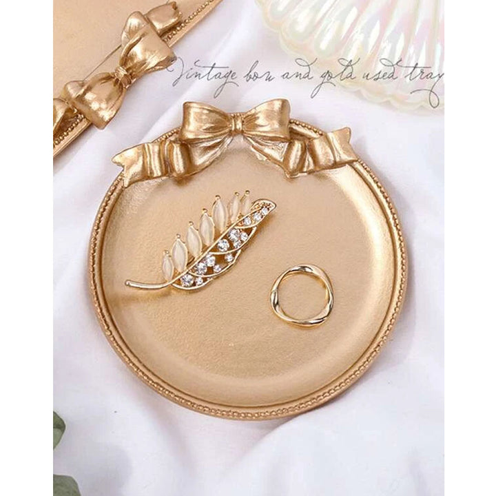 Shein- 1pc bow detail round jewelry box