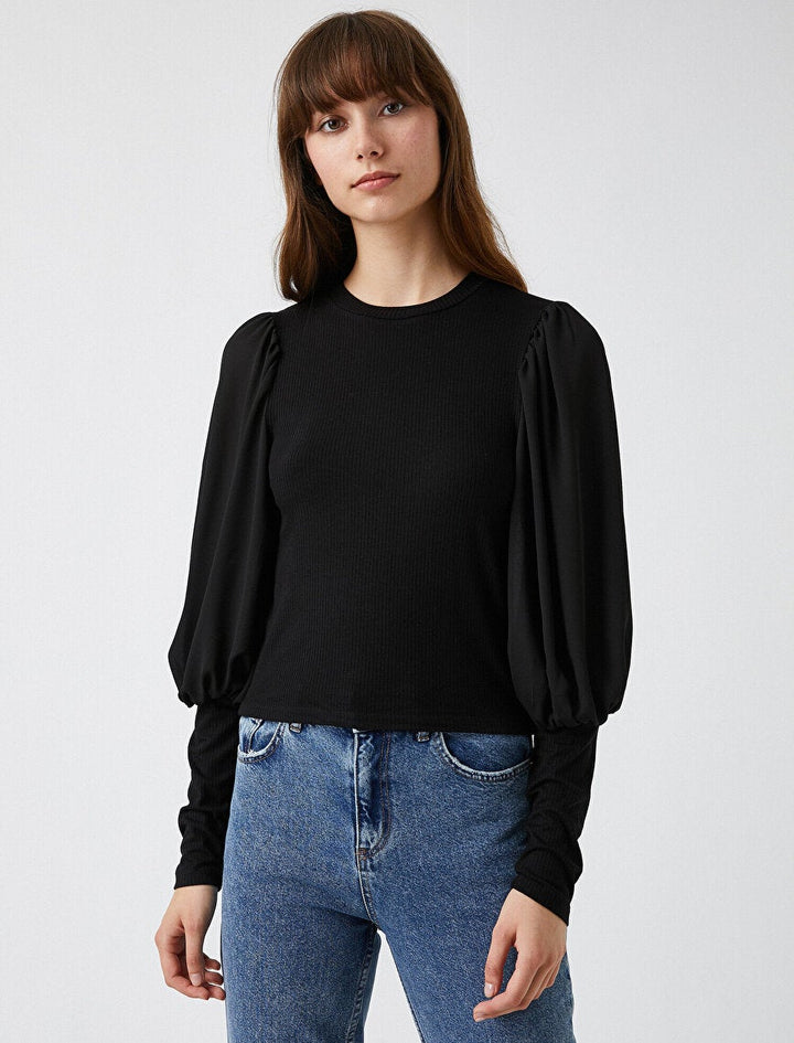 Koton- Watermelon Sleeve T - Shirt - Black