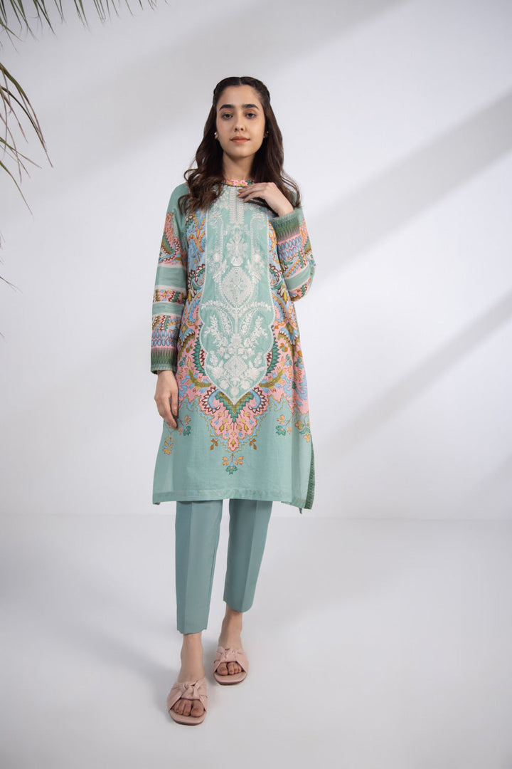 Sapphire-Embroidered Lawn Shirt