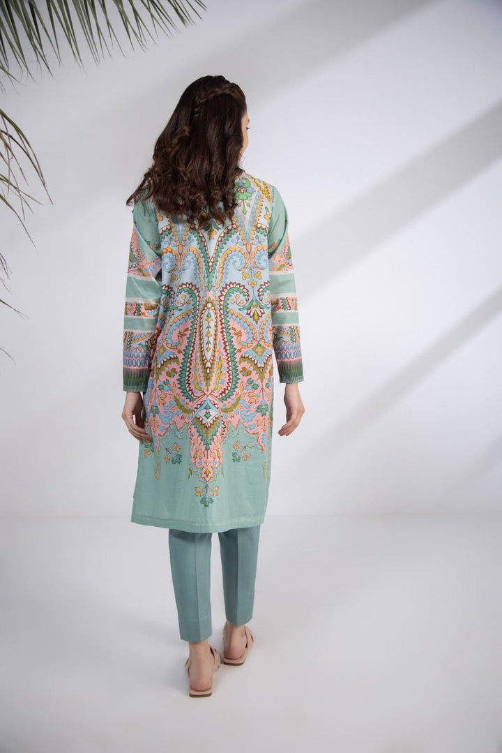 Sapphire-Embroidered Lawn Shirt