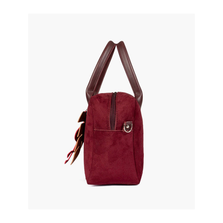 RTW- Burgundy suede mini bowling bag