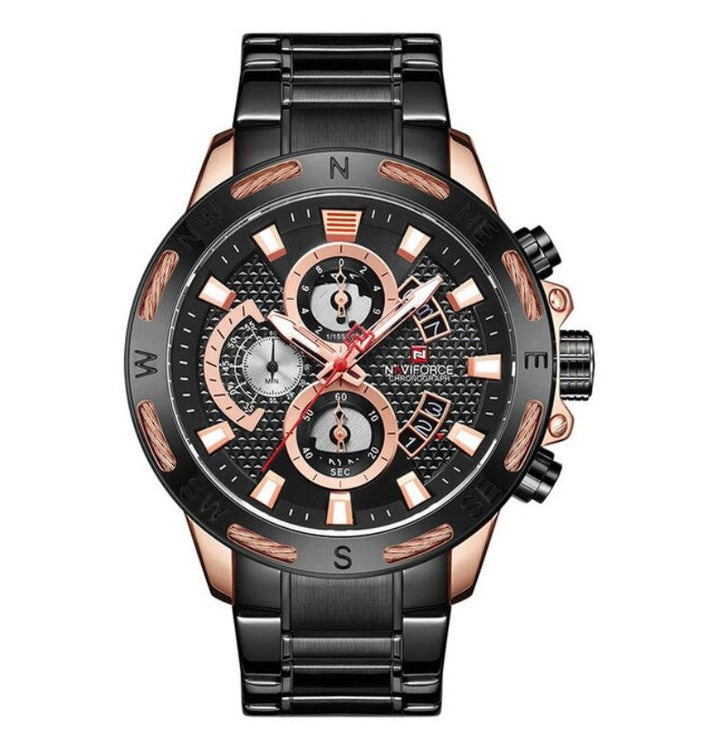 NaviForce- Steel Band Quartz Multifunction Chronograph NF9165M