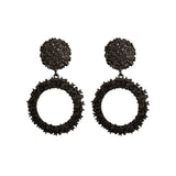 Dama Rusa- Black Vintage Metal Round Statement Earrings Set for Women- TM-E-19
