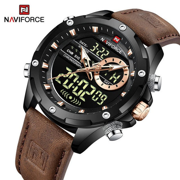 Naviforce - Dual Time Exclusive Collection NF-9208 - Brown