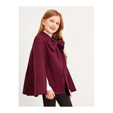Shein- Girls Big Bow Front Cape Coat