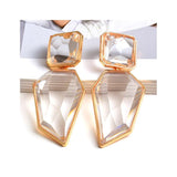 Dama Rusa- Crystal Stone Metal Frame Dangle Earrings for Women- TM-E-27