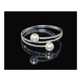 The Marshall- Imitation Pearl Crystal Two-Row Bracelet For Women - TM-BT-19