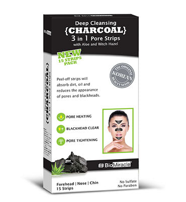 BioMiracle- Deep Cleansing Charcoal 3 In One Pore Strip (10 Pack) by Bio Miracle priced at #price# | Bagallery Deals