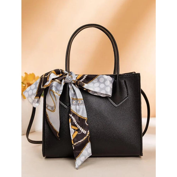 Shein- Minimalist Scarf Decor Satchel Bag