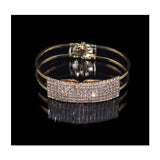 The Marshall- Crystal Gold Plated Cuff Bracelet for Women - TM-BT-25