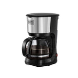 Black+Decker- 10 Cups Drip Coffee Machine With Glass Carafe 1.25L 750W DCM750S-B5 Black/Silver