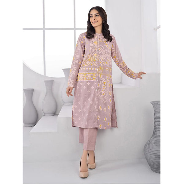 Limelight- 1 Pc Printed Khaddar Shirt- Dusty Pink