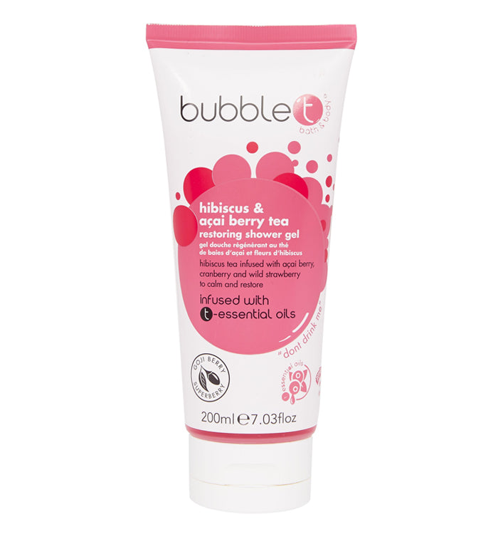Bubble T Cosmetics- Shower Gel In Hibiscus & Acai Berry Tea (200ml)
