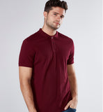 Max Fashion- Plain T-shirt with Polo Neck and Short Sleeves