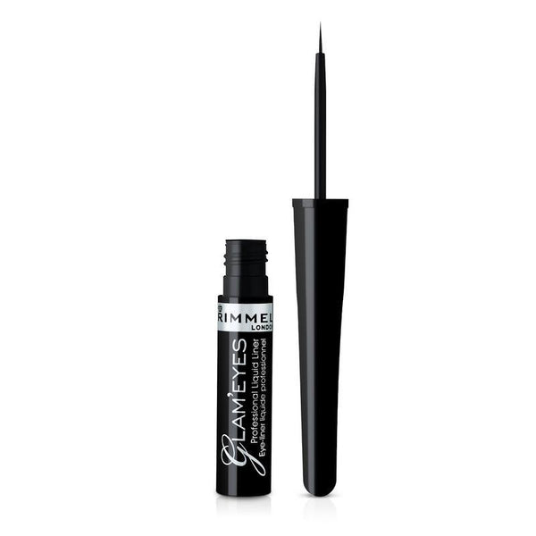 Rimmel- Glameyes Professional Liquid Liner, 001 Black Glamour, a very dark black shade