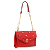 Silk Avenue - AG00626 - Red Flap Twist Lock Cross Body Bag