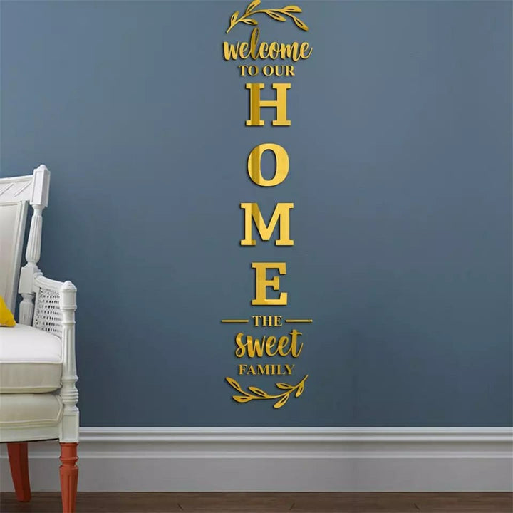 Acrylic wall décor (Welcome To Our Home) Golden