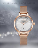 Naviforce- Ladies Japan Quartz Mesh Band Wrist Watch With Brand Box -NF5014 Rose Gold