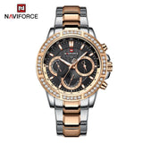 NAVIFORCE- Men Watch Quartz Luxury Fashion Casual Blue Stainless Steel 30M Waterproof Day Date Relogio Masculino 2022 New NF9196 Silver Rose Gold Black