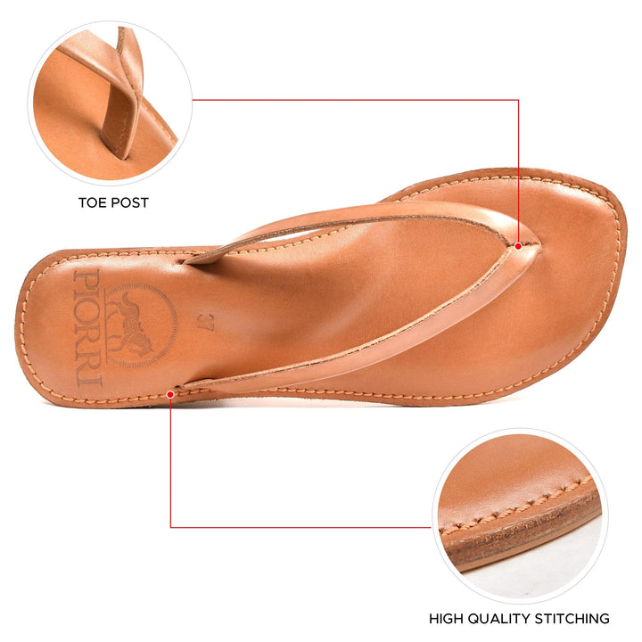 Aerothotic Aeris Women's Genuine Leather Summer Casual Comfort Flat Slide Sandals - PL3293