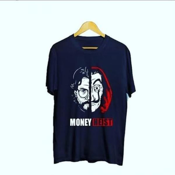 Emerce- MoneyHeist Printed Half Sleeves T Shirt NavyBlue