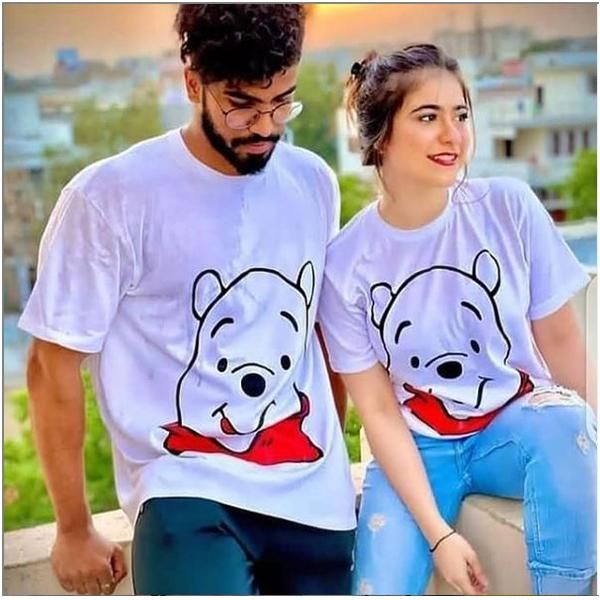 Emerce- Pack Of 2 Bear Printed Half Sleeves T-Shirt -  White