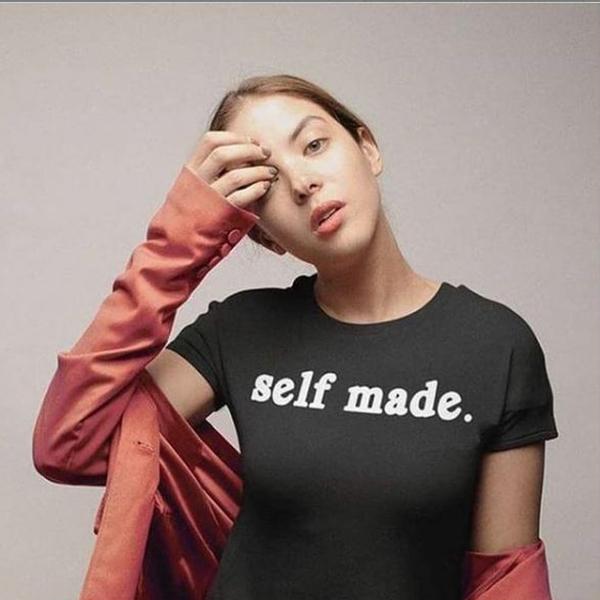 Emerce- self made. Printed Half Sleeves T Shirt Black