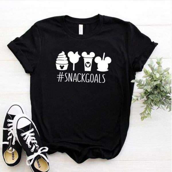 Emerce- #Snackgoals Printed Half Sleeves T Shirt Black