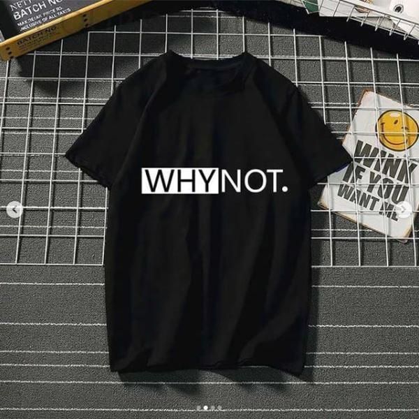 Emerce- WHY NOT Printed Half Sleeves T Shirt Black